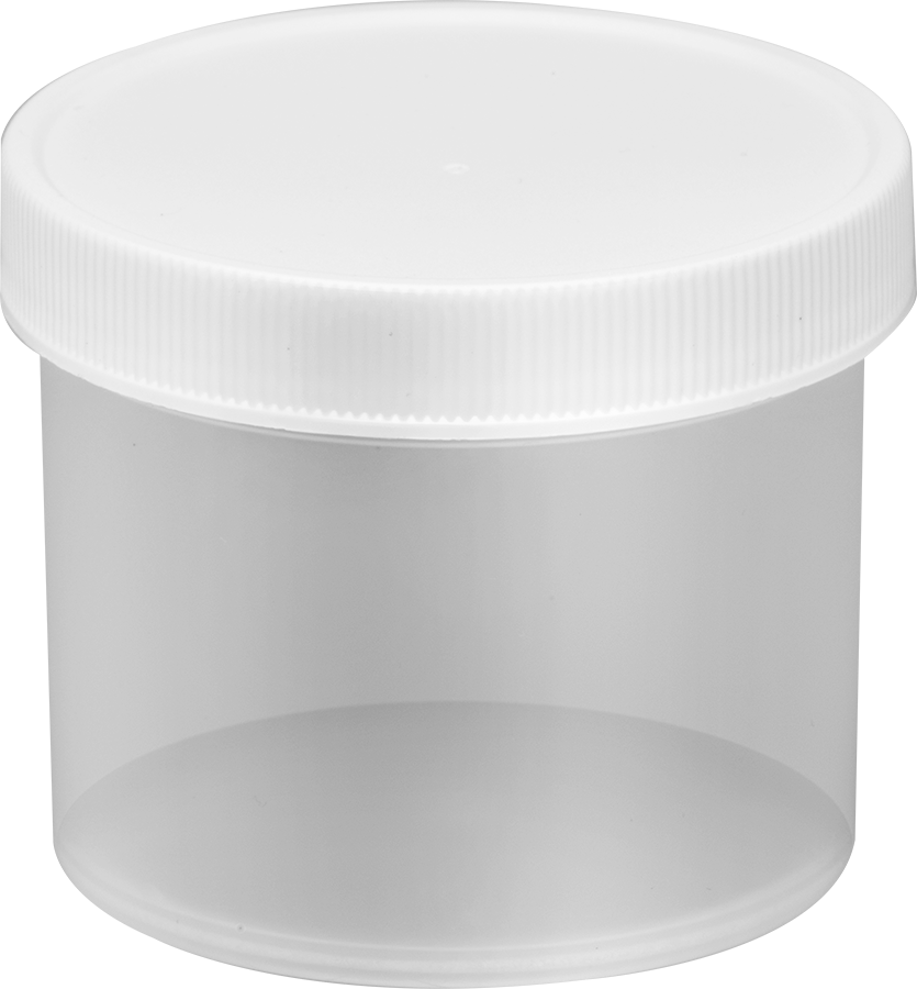 Yarı Şeffaf Polipropilen Plastik Kavanoz, 4 FL oz/120 ml Kapasite, 2-3/4" Çap