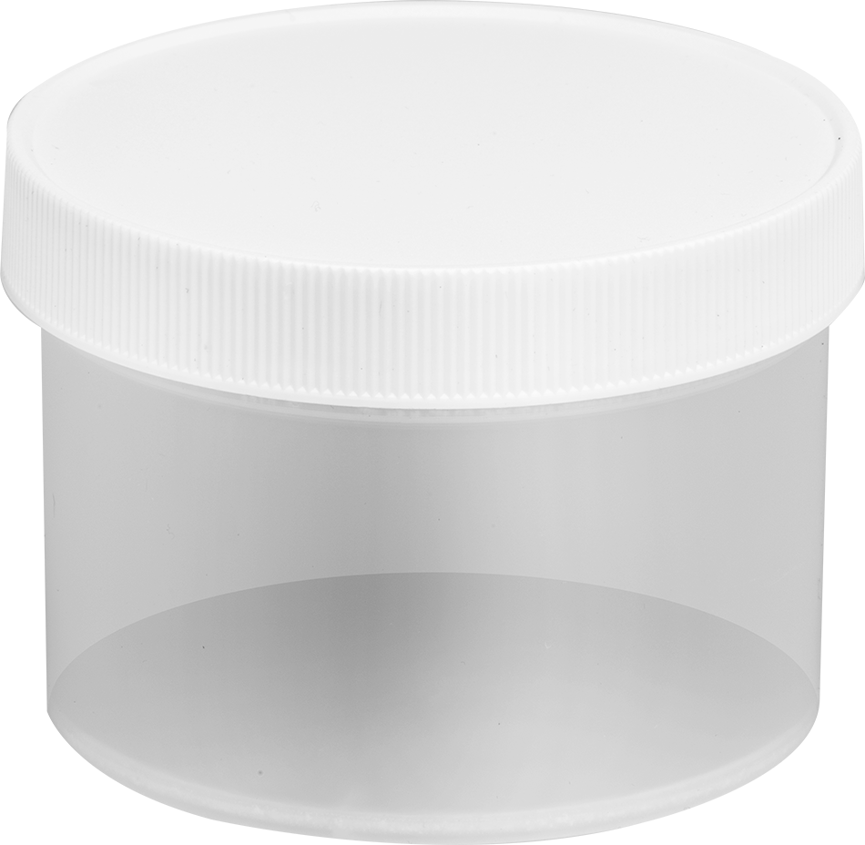 Yarı Şeffaf Polipropilen Plastik Kavanoz, 8 FL oz/235 ml Kapasite, 3-1/2" Çap