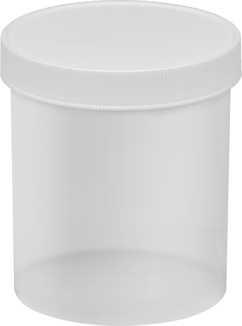 Yarı Şeffaf Polipropilen Plastik Kavanoz, 16 FL oz/475 ml Kapasite, 3-1/2" Çap