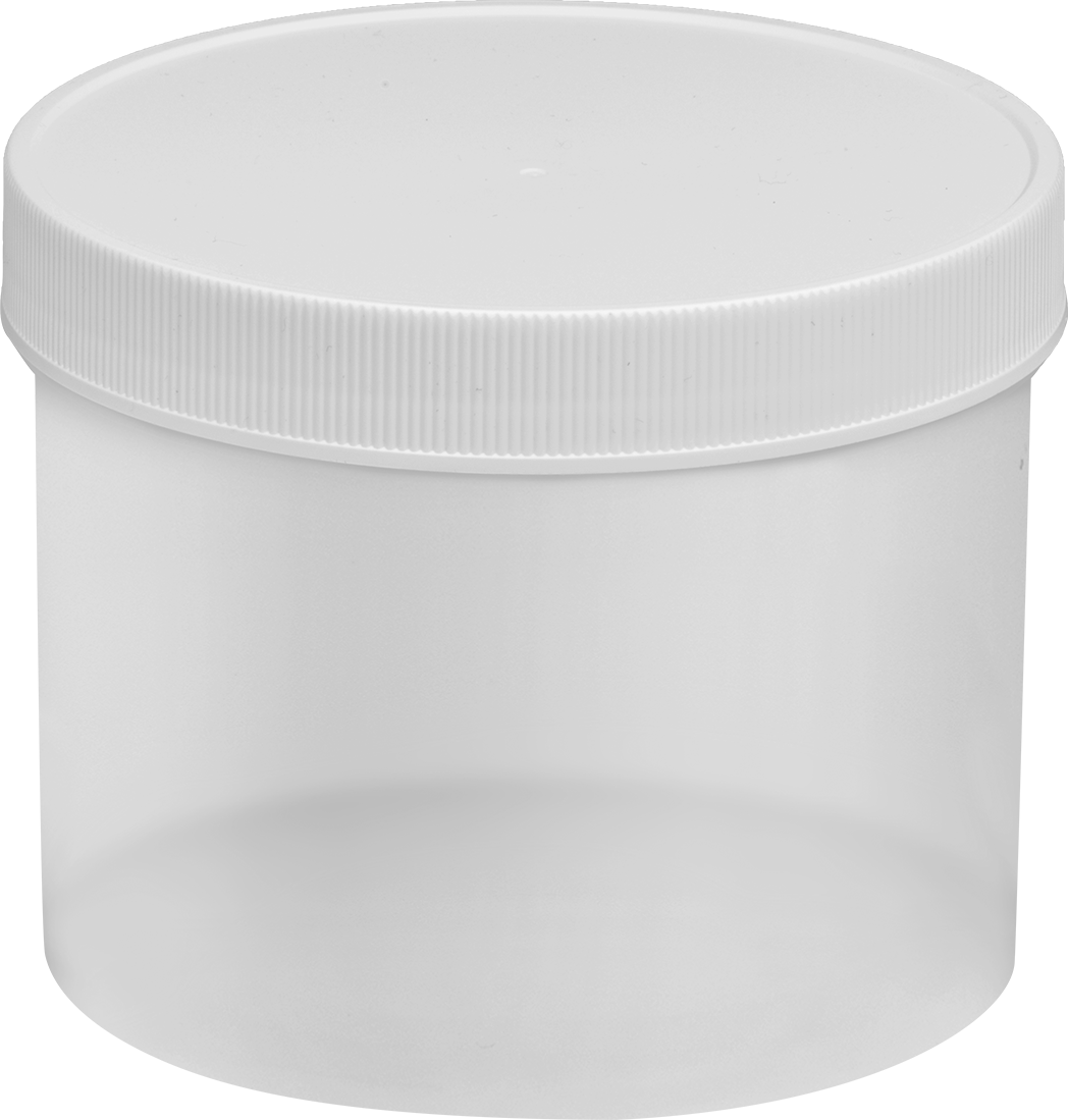 Yarı Şeffaf Polipropilen Plastik Kavanoz, 32 FL oz/950 ml Kapasite, 4-3/4" Çap