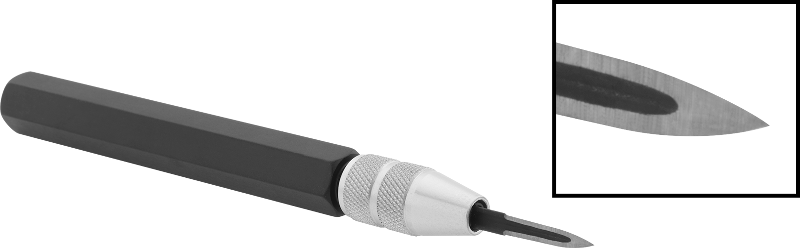 Üçgen Bıçaklı Çapak Alma Sıyırıcı, 1/8“ Genişlik x 3-1/8” Uzunluk, Düz Kenarlar ve Düz Yüzeyler için