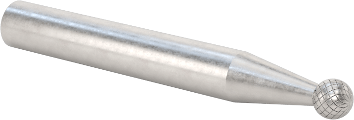 1/4" Çaplı Şaftlı Karbür Freze Ucu, Bilye, Anma Numarası SD-14, Çift Kesimli Diş