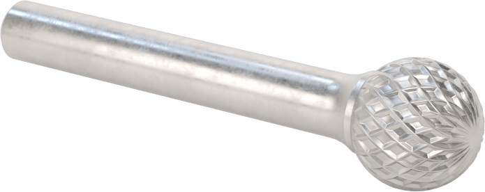 1/4" Çaplı Şaftlı Karbür Freze Ucu, Bilye, Ticaret No. SD-5, Ağır Hizmet Tipi Çift Kesimli Diş