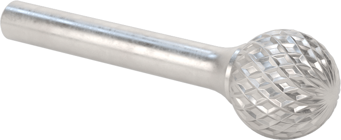 1/4" Çaplı Şaftlı Karbür Freze Ucu, Bilye, Ticaret No. SD-6, Ağır Hizmet Tipi Çift Kesimli Diş