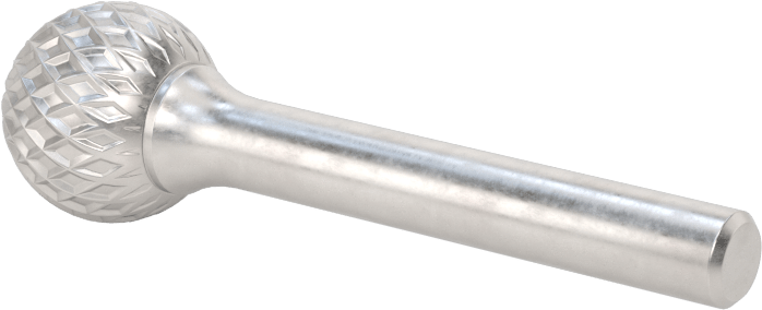 1/4" Çaplı Şaftlı Karbür Freze Ucu, Bilye, Ticaret No. SD-6, Ağır Hizmet Tipi Çift Kesimli Diş