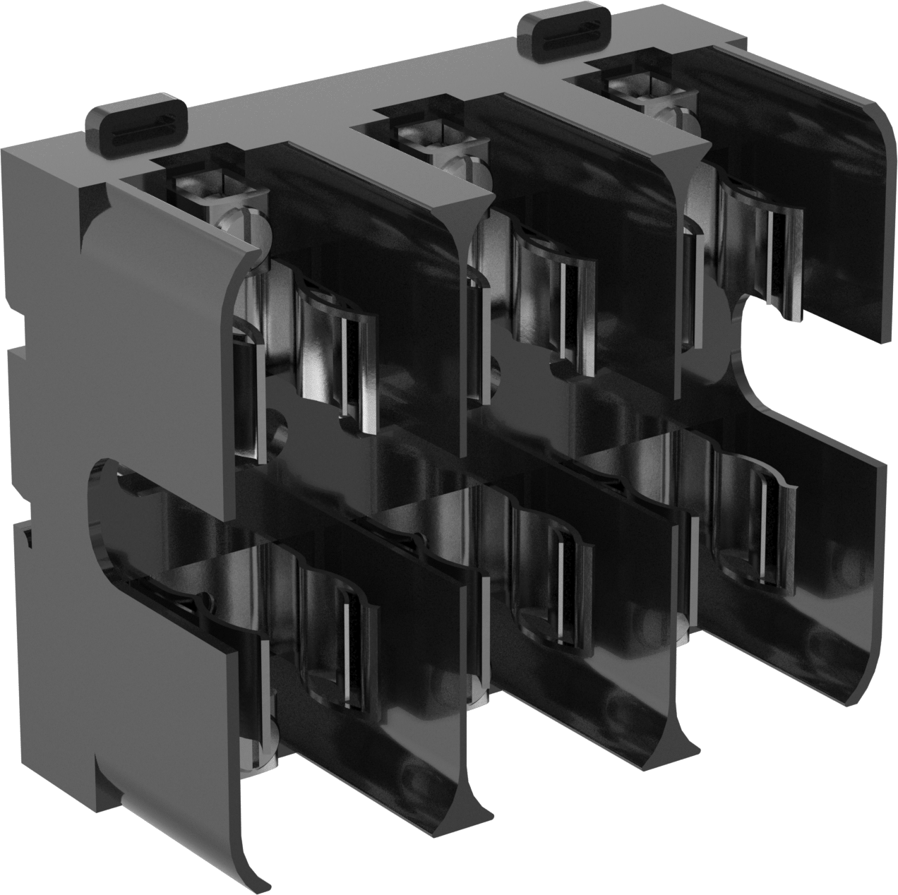 DIN Rayı/Yüzeye Monte Sigorta Bloğu, 3 adet UL Sınıf J 31-60A Sigorta için, 600V AC/600V DC
