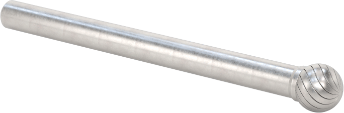 1/8" Çaplı Şaftlı Karbür Freze Ucu, Bilye, Anma Numarası SD-53, Tek Kesimli Diş