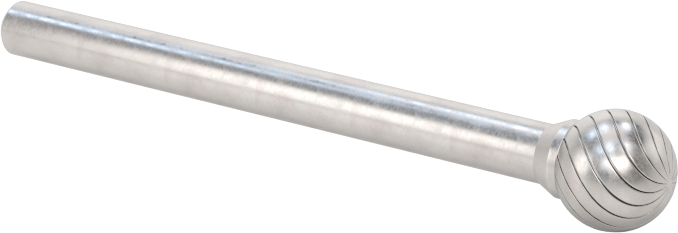 1/8" Çaplı Şaftlı Karbür Freze Ucu, Bilye, Anma Numarası SD-51, Tek Kesimli Diş