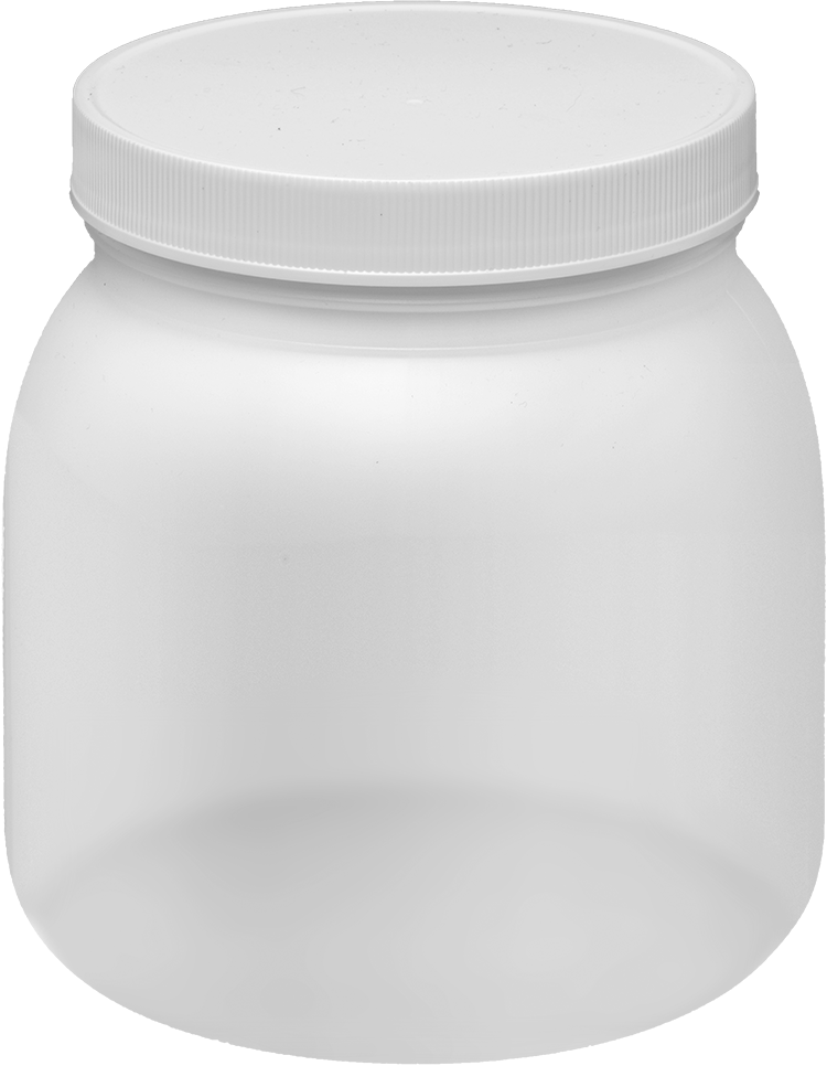 HDPE Plastik Kavanoz, 64 FL oz/1900 ml Kapasite, 5-7/8" Çap