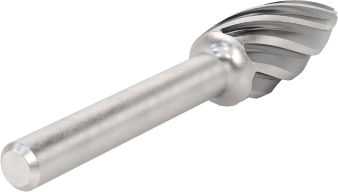 Yumuşak Metaller ve Plastikler için Karbür Frez, Alev, 1/2" Baş Çapı