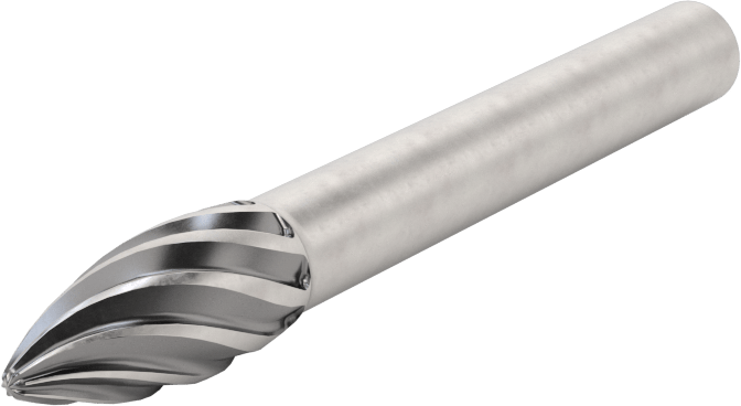 Yumuşak Metaller ve Plastikler için Karbür Frez, Alev, 5/16" Baş Çapı