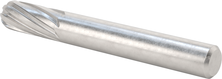 Yumuşak Metaller ve Plastikler için Karbür Frez, Yuvarlak Silindir, 1/4" Baş Çapı