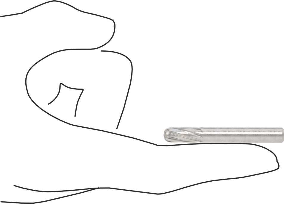 Yumuşak Metaller ve Plastikler için Karbür Frez, Yuvarlak Silindir, 1/4" Baş Çapı