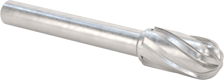 Yumuşak Metaller ve Plastikler için Karbür Frez, Yuvarlak Silindir, 3/8" Baş Çapı