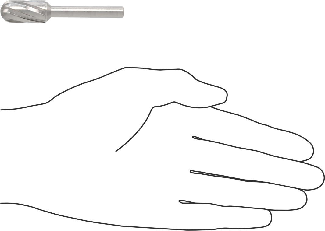 Yumuşak Metaller ve Plastikler için Karbür Frez, Yuvarlak Silindir, 1/2" Baş Çapı