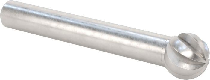 Yumuşak Metaller ve Plastikler için Karbür Frez, Bilye, 3/8" Baş Çapı