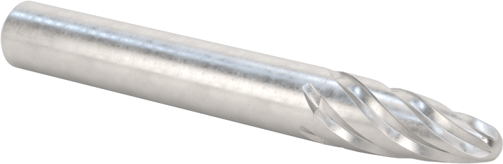 Yumuşak Metaller ve Plastikler için Karbür Frez, Yuvarlak Ağaç, 1/4" Baş Çapı