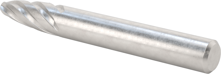 Yumuşak Metaller ve Plastikler için Karbür Frez, Yuvarlak Ağaç, 1/4" Baş Çapı