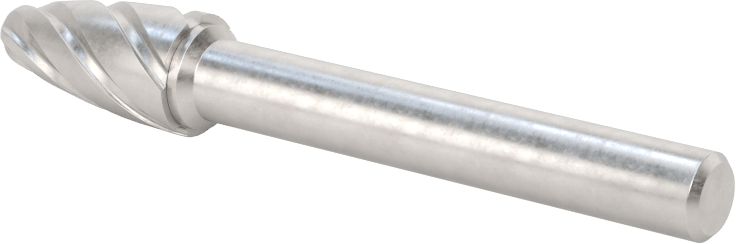 Yumuşak Metaller ve Plastikler için Karbür Frez, Yuvarlak Ağaç, 3/8" Baş Çapı