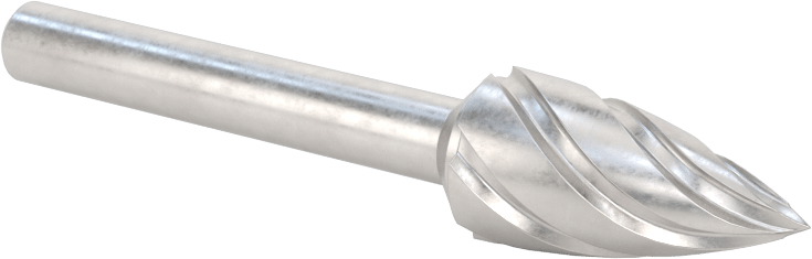 Yumuşak Metaller ve Plastikler için Karbür Frez, Sivri Uçlu Ağaç, 1/2" Baş Çapı