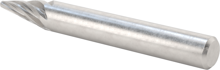 Yumuşak Metaller ve Plastikler için Karbür Frez, Sivri Konik Koni, 1/4" Baş Çapı