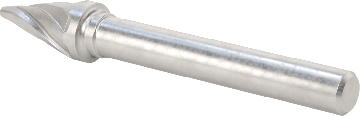 Yumuşak Metaller ve Plastikler için Karbür Frez, Sivri Konik Koni, 3/8" Baş Çapı