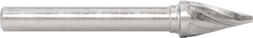 Yumuşak Metaller ve Plastikler için Karbür Frez, Sivri Konik Koni, 3/8" Baş Çapı