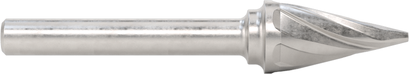 Yumuşak Metaller ve Plastikler için Karbür Frez, Sivri Konik Koni, 1/2" Baş Çapı
