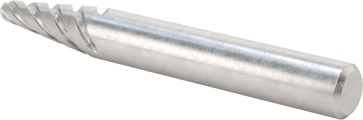 Yumuşak Metaller ve Plastikler için Karbür Frez, Yuvarlak Konik Koni, 1/4" Baş Çapı