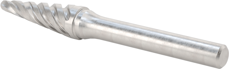 Yumuşak Metaller ve Plastikler için Karbür Frez, Yuvarlak Konik Koni, 3/8" Baş Çapı