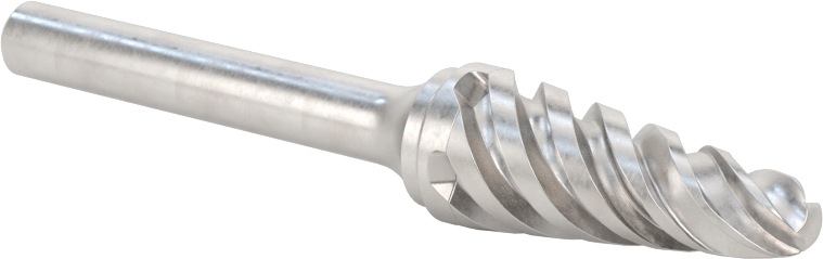 Yumuşak Metaller ve Plastikler için Karbür Frez, Yuvarlak Konik Koni, 1/2" Baş Çapı