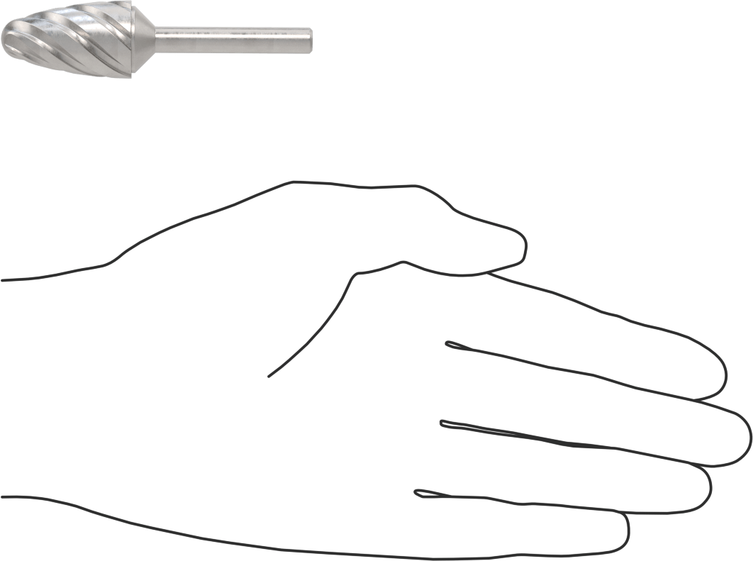 Yumuşak Metaller ve Plastikler için Karbür Frez, Yuvarlak Ağaç, 3/4" Baş Çapı