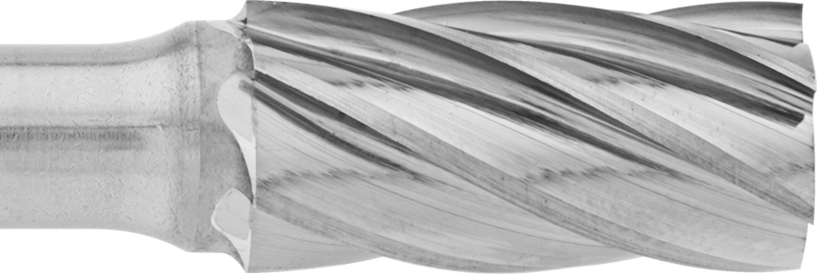 Yumuşak Metaller ve Plastikler için Karbür Frez, Düz Silindir, 1/4" Baş Çapı