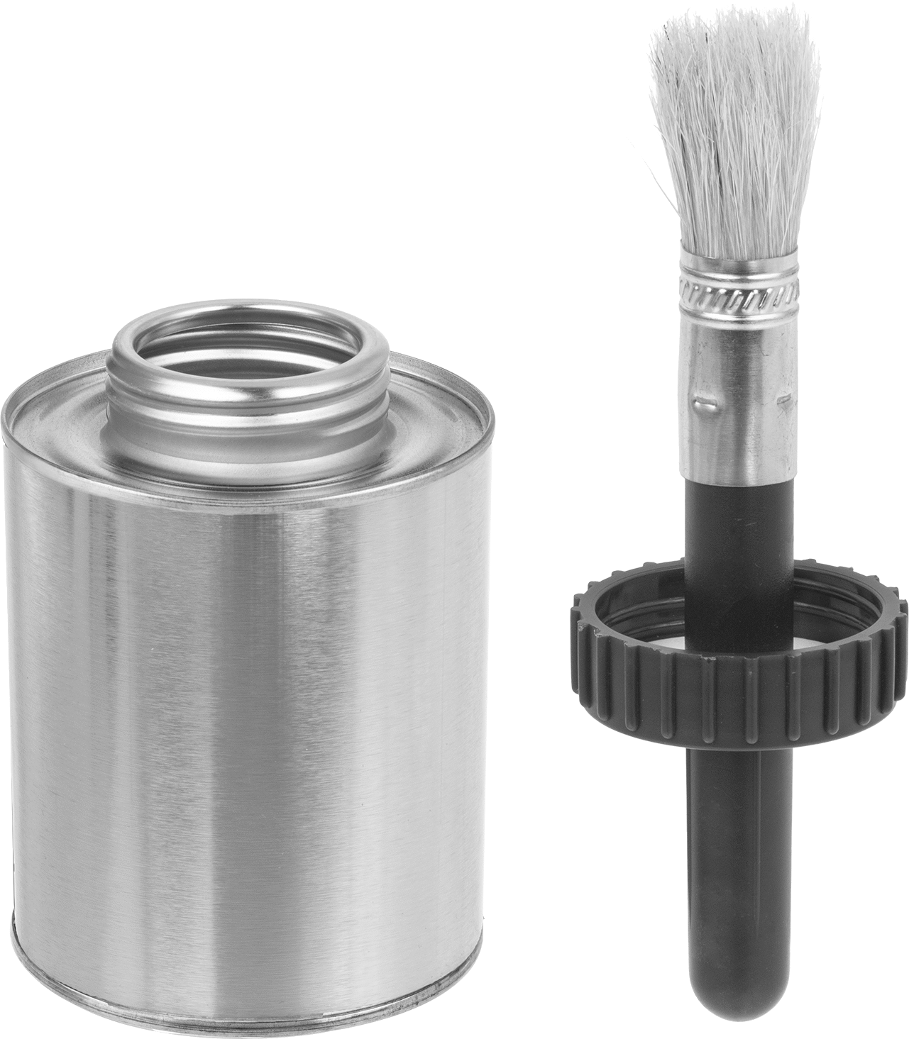 Fırçalı Kapaklı Kutu, Düz Fırça ve Plastik Saplı, 16 FL. oz. Kapasite