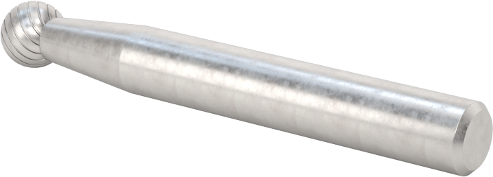 1/4" Çaplı Şaftlı Karbür Freze Ucu, Bilye, Anma Numarası SD-1, Tek Kesimli Diş