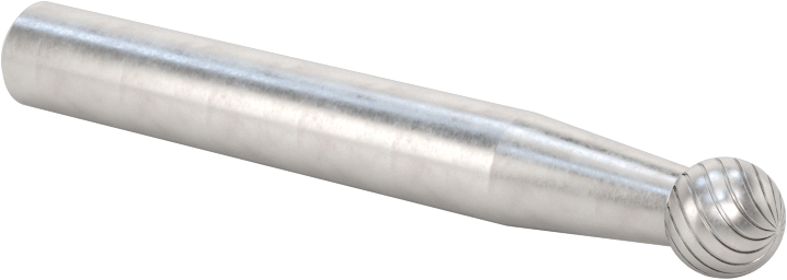 1/4" Çaplı Şaftlı Karbür Freze Ucu, Bilye, Anma Numarası SD-1, Tek Kesimli Diş