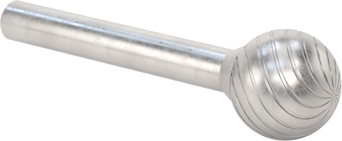 1/4" Çaplı Şaftlı Karbür Freze Ucu, Bilye, Anma Numarası SD-6, Tek Kesimli Diş