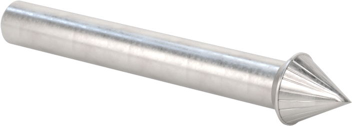 1/4" Çaplı Şaftlı Karbür Freze Ucu, Koni, Anma Numarası SJ-3, Tek Kesimli Diş