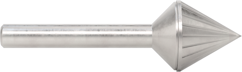 1/4" Çaplı Şaftlı Karbür Freze Ucu, Koni, Anma Numarası SJ-7, Tek Kesimli Diş