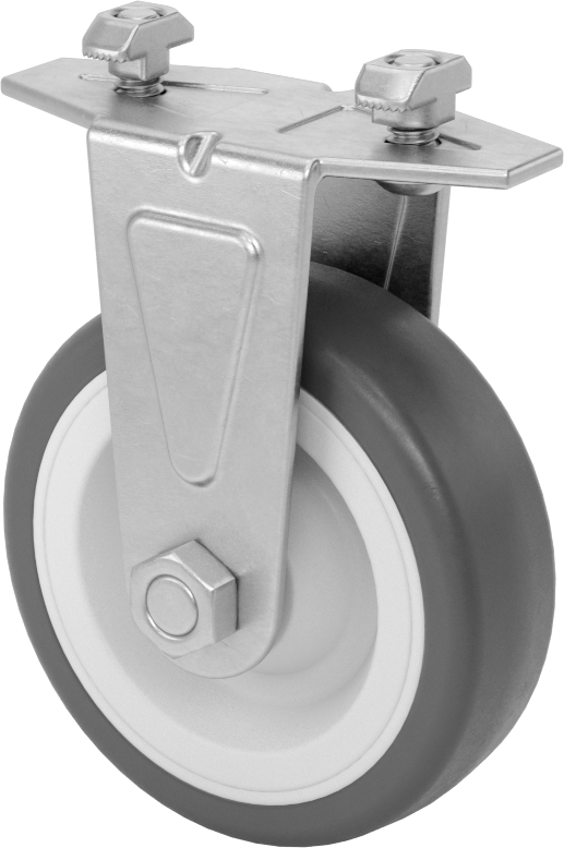 T-Yivli Çerçeve Tekerleği, Rigid, 1,5" ve 40 mm Yüksek Ray için, 3" Poliüretan Tekerlek