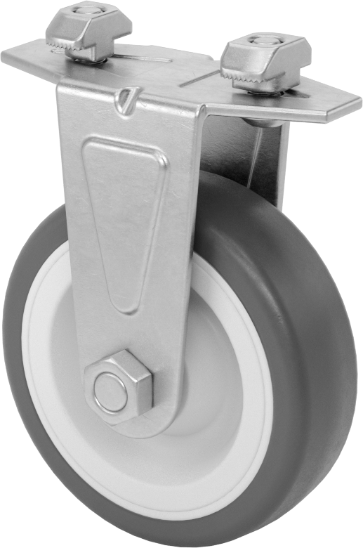T-Yivli Çerçeve Tekerleği, Rigid, 45 mm Yüksekliğinde Tek Ray için, 3" Poliüretan Tekerlek