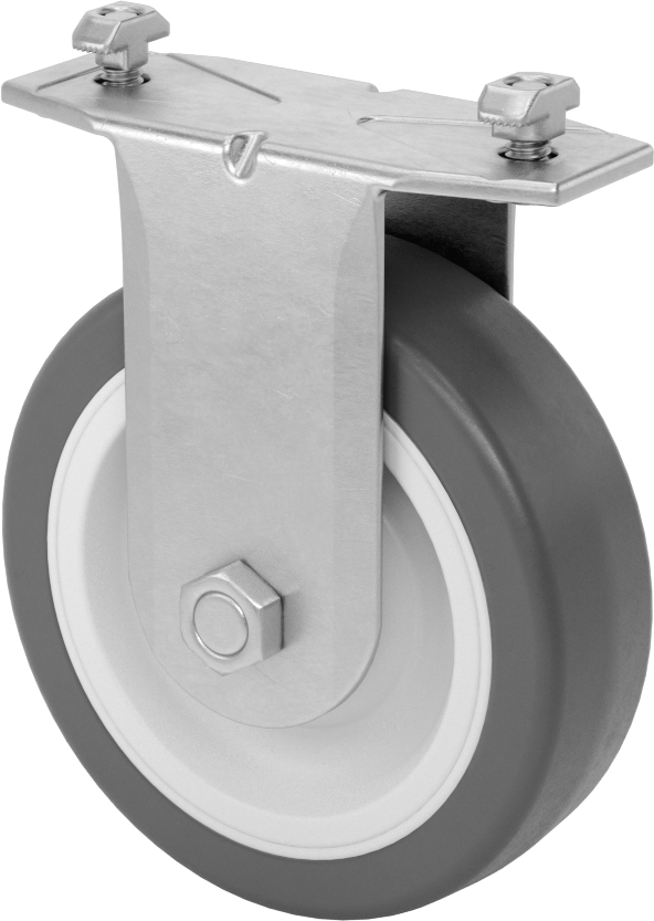 T-Yivli Çerçeve Tekerleği, Rigid, 1,5" ve 40 mm Yüksek Ray için, 4" Poliüretan Tekerlek