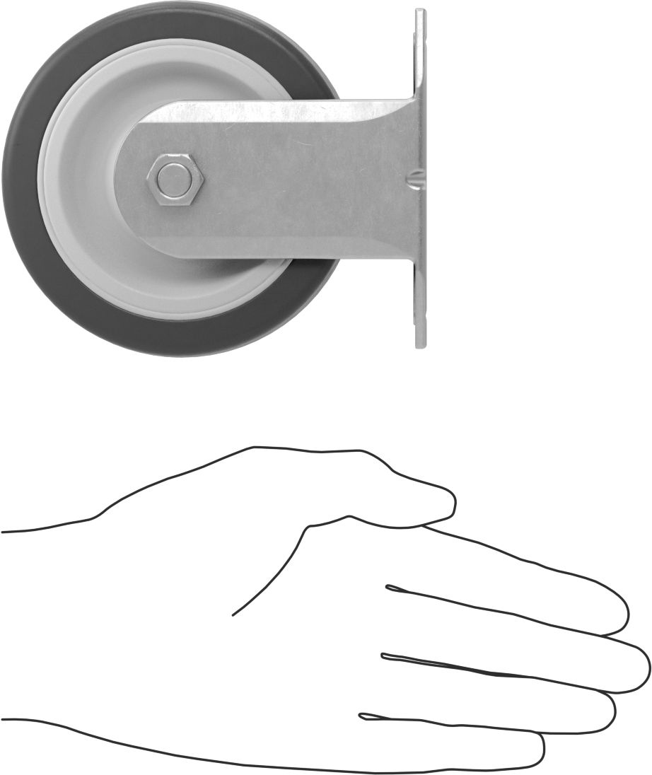 T-Yivli Çerçeve Tekerleği, Rigid, 1,5" ve 40 mm Yüksek Ray için, 4" Poliüretan Tekerlek