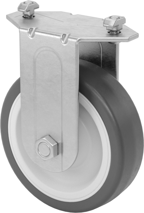 T-Yivli Çerçeve Tekerleği, Kolay Rulo, Rigid, 1,5" ve 40 mm Yüksek Ray, 250 lb. Kapasite