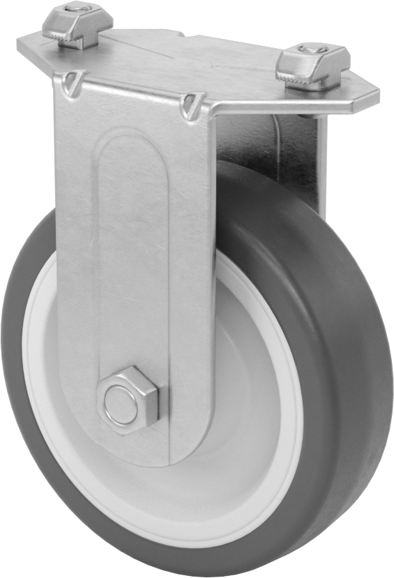 T-Yivli Çerçeve Tekerleği, Kolay Rulo, Rigid, 45 mm Yüksek Ray, 4" Poliüretan Tekerlek