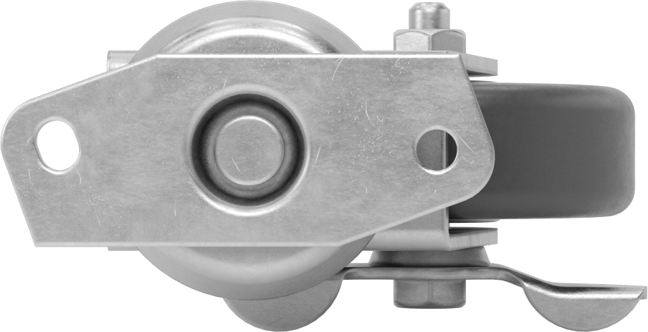 T-Yivli Çerçeve Tekerleği, Döner, 1,5" ve 40 mm Yüksek Ray için, 3" Poliüretan Tekerlek