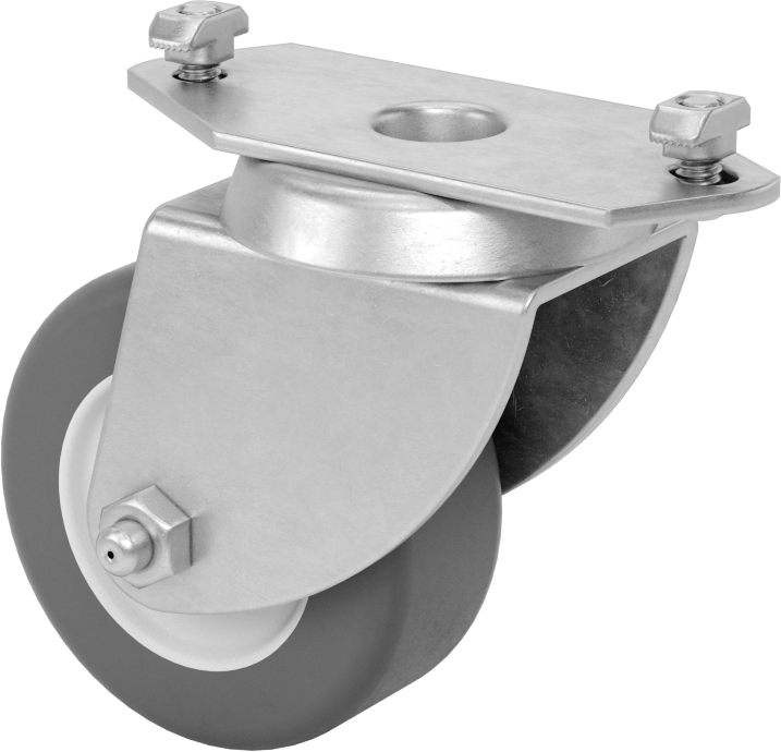 T-Yivli Çerçeve Tekerleği, Kolay Rulo, Döner, 1,5" ve 40 mm Yüksek Ray, 240 lb. Kapasite