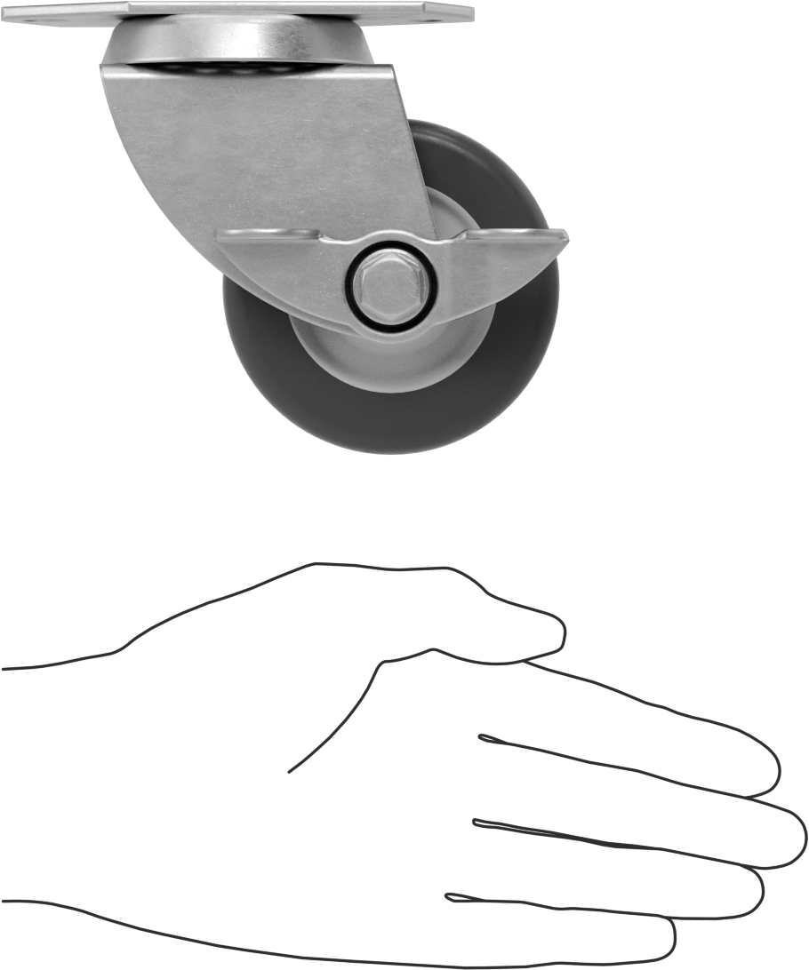 T-Yivli Çerçeve Tekerleği, Kolay Rulo, Döner, 1,5" ve 40 mm Yüksek Ray, 240 lb. Kapasite