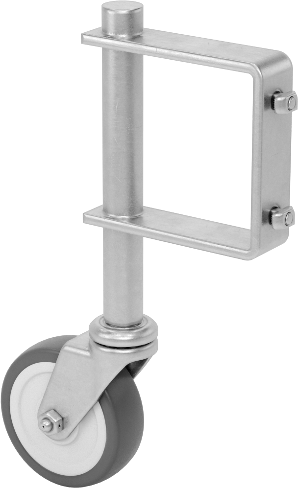 T-Yivli Çerçeve Tekerleği, Uzatılmış Yan Montaj, 1,5 inç/40 mm Ray, Poliüretan Tekerlek