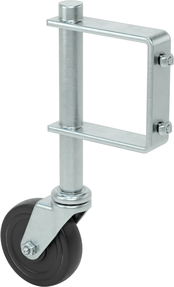 T-Yivli Çerçeve Tekerleği, Uzatılmış Yan Montaj, 1,5 inç ve 40 mm Ray, 3" Lastik Tekerlek